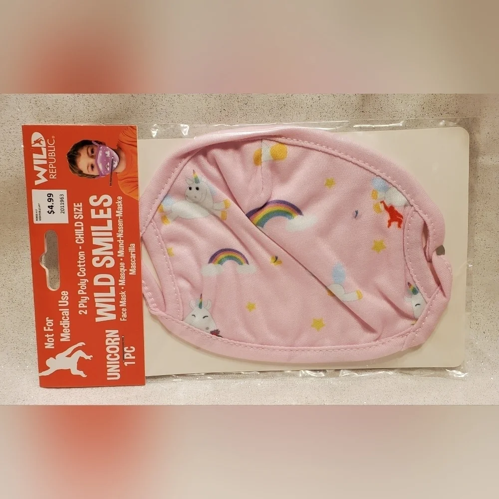 𝅺$3/$12 New - Wild Republic - Wild Smiles - Reusable, Washable Face Mask / child